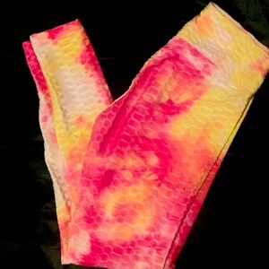 Pink and yellow leggings